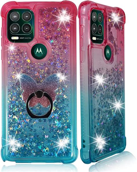 Zase Moto G Play 2021 Liquid Glitter Sparkle Bling Cute Girls Phone Case Design For