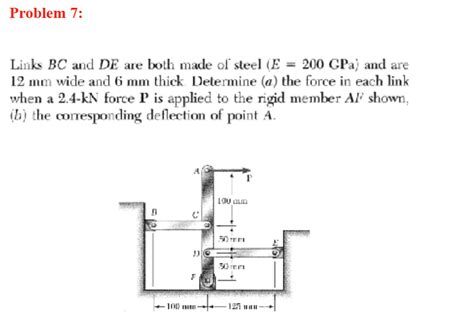 Solved Problem 7 Links BC And DE Are Both Made Ol Steel E Chegg