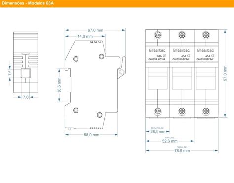 Porta Fusível Seccionável Unipolar 14x51 63A 1000v Brasiltec Simecol