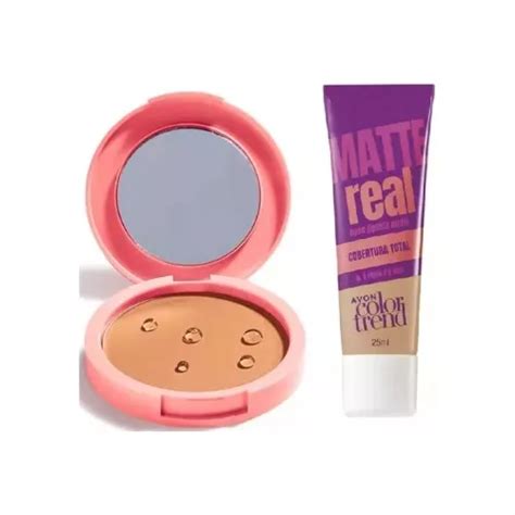 Color Trend Matte Real Base L Quida P Compacto Avon