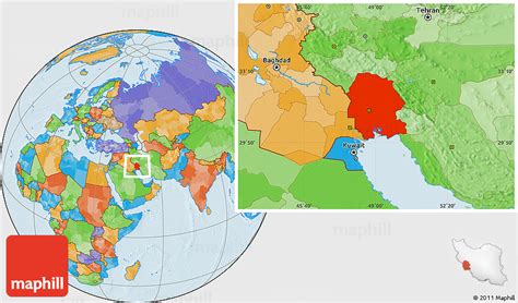 Political Location Map of Khuzestan