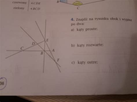 Znajdź na rysunku obok i wypisz po dwa a kąty proste