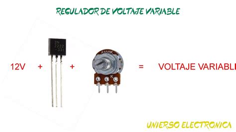 REGULADOR DE VOLTAJE VARIABLE CON EL TRANSISTOR 2N2222A ESQUEMA