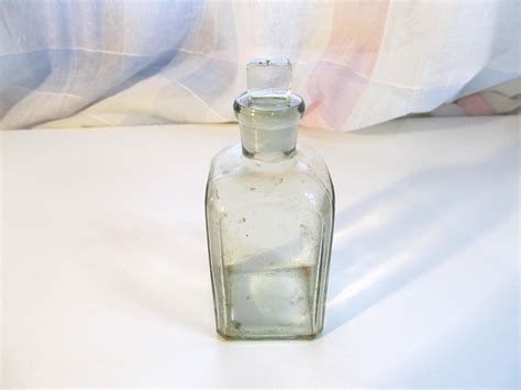 Antique Glass Pharmacy Bottle With Native Glass Cork Old Etsy