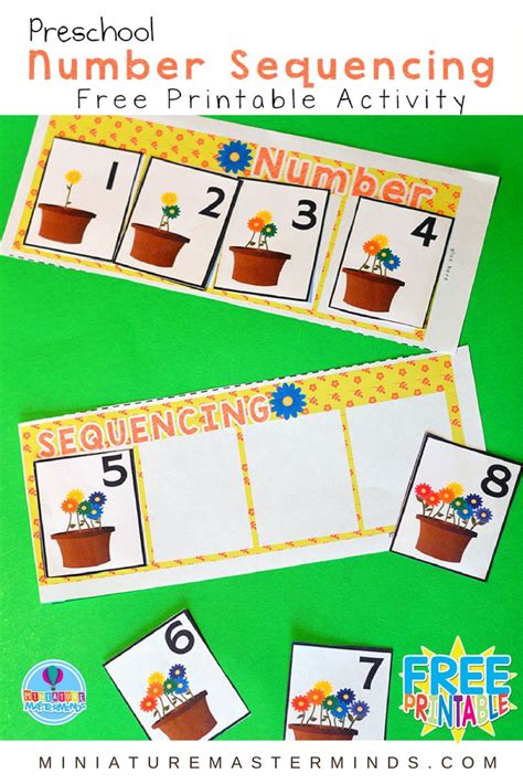 Preschool Springtime Number Sequencing Free Printable Activity