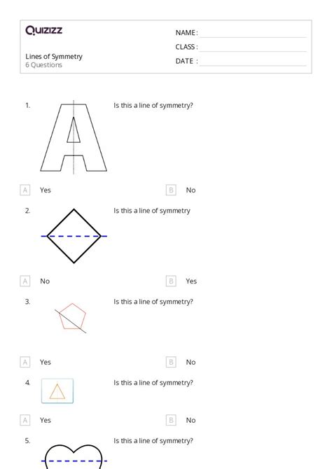 50 Lines Of Symmetry Worksheets For 4th Class On Quizizz Free