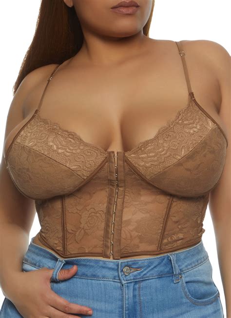 Plus Size Floral Lace Corset Top