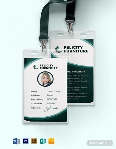 Vertical Id Card 10 Examples Illustrator Word Pages Photoshop