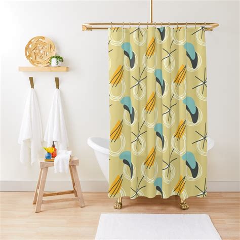 Mid Century Modern Mcm Boomerang Shower Curtain By Kwillhoite Mid