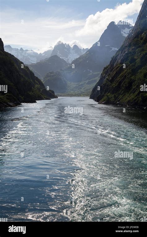 Steep Sided Glacial Trough Fiord Of Trollfjorden Lofoten Islands