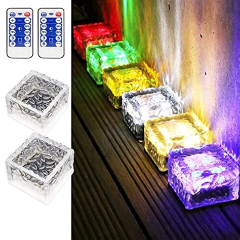 Medoyoh Pcs Color Changing Solar Light Pvc Bricks Solar Ground Light