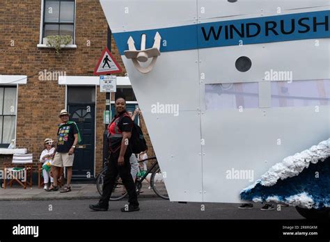 London UK 22 June 2023 A Model Of The Empire Windrush Leads The