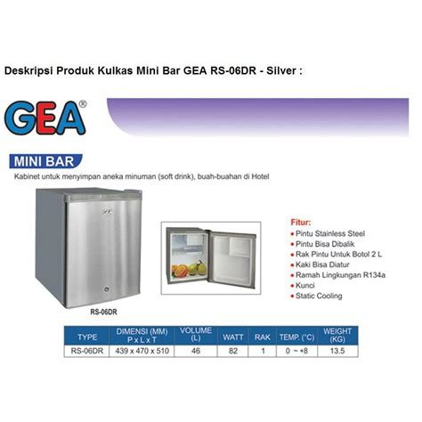 Jual GEA RS 06DR Kulkas Mini Bar Portable RS06 RS 06 Promo Garansi