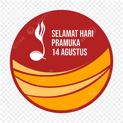 Gambar Desain Logo Selamat Hari Pramuka Dengan Elemen Melingkar Hari