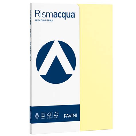 Carta Rismacqua Small A4 200 Gr Mix 5 Colori Favini Conf 50