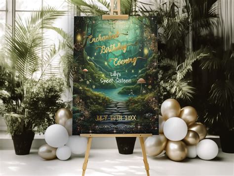 Enchanted Forest Welcome Sign Sweet Birthday Event Sign Invitation