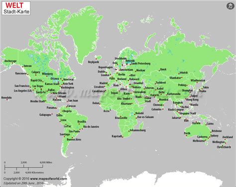 Größte Stadt der Welt Weltstädte Karte