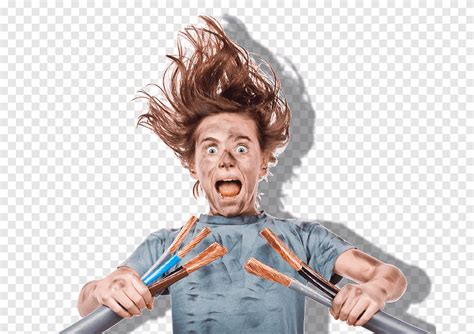 Electric Shock Hair Cartoon Clipart