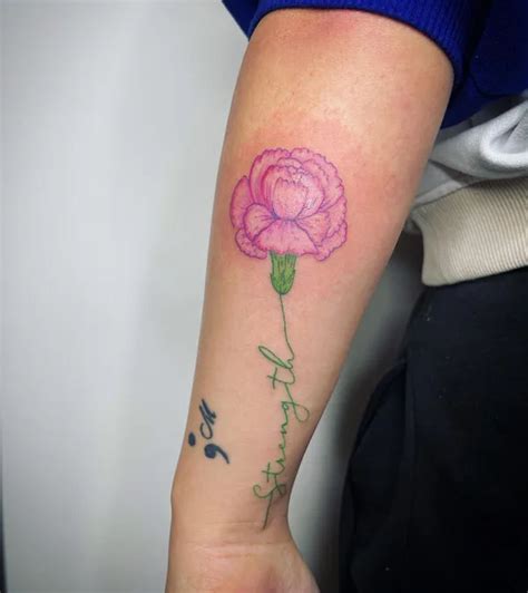 62 Blissful Ideas Of Carnation Tattoos That Age Gracefully!