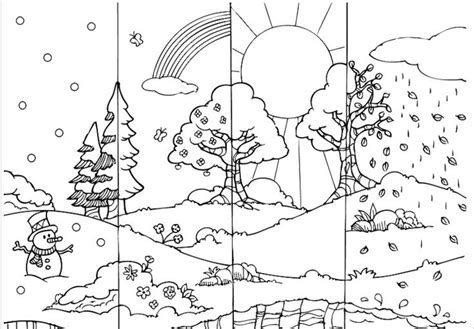 Printable Four Seasons Coloring Pages