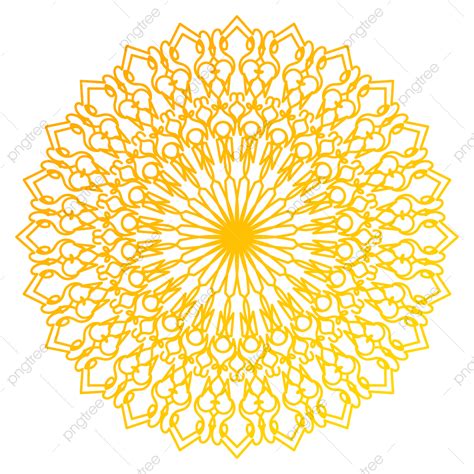 Mandala Dourada Em Fundo Transparente Png Decorativo Ornamental