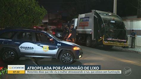 Mulher morre atropelada por caminhão de coleta de lixo em Hortolândia