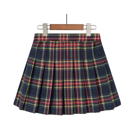 fancifize fashion girls pleated skirt  school uniform plaid tartan