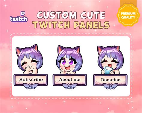 Custom Chibi Cute Twitch Panels For Your Stream Personalized Etsy