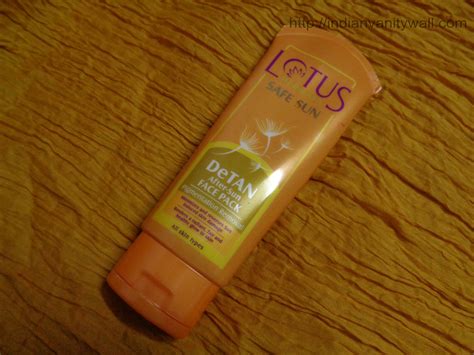 Lotus Herbals Safe Sun De Tan After Sun Face Pack Review Price Buy