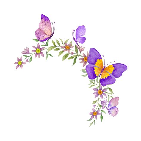 Purple Butterfly Flower Clip Art