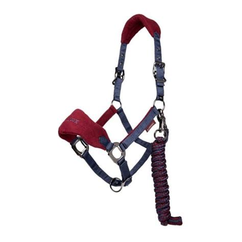 LeMieux Vogue Fleece Headcollar With Leadrope Burgundy Navy The