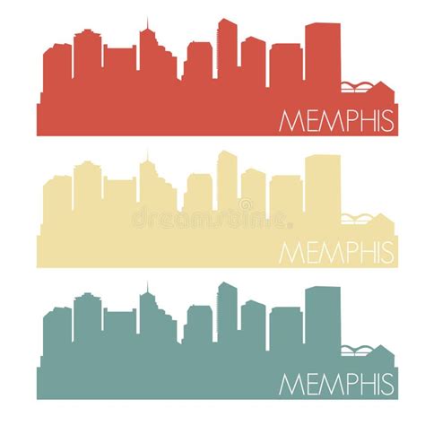 Memphis Skyline Silhouette Stock Illustrations 151 Memphis Skyline