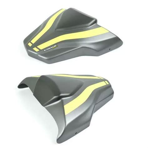 ERMAX CAPOT DE Siège Tête de Fourche Mat Métallique Gris Jaune Fluo