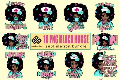 Black Nurse Afro Woman Png Bundle Graphic By Wood Design Creative Fabrica