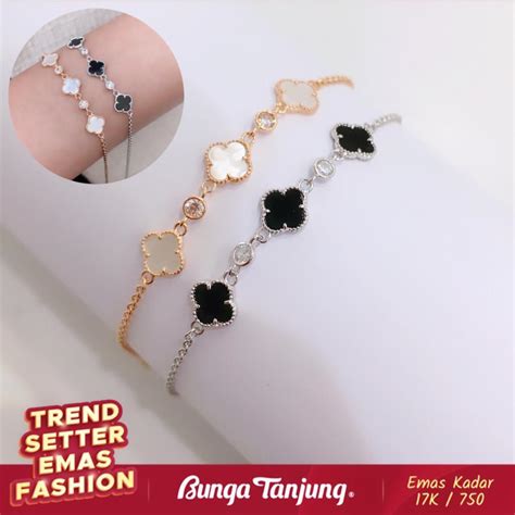 Jual Gelang Clover G Emas K Bunga Tanjung Gold Shopee Indonesia