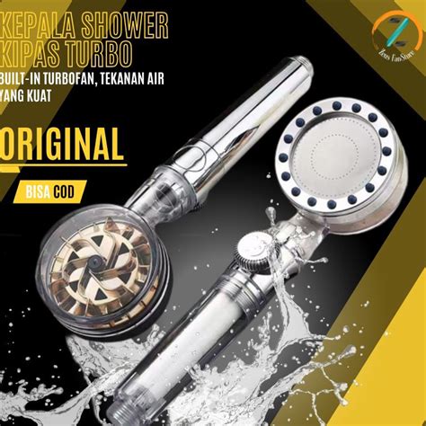 Jual Harga Diskon Kepala Shower Kamar Mandi Tekanan Tinggi Kipas Turbo