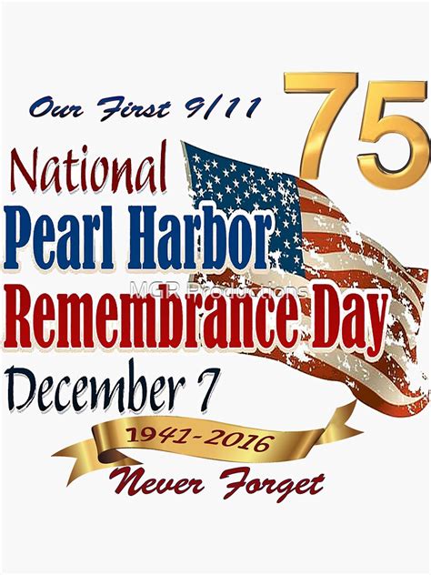 Pearl Harbor Day 75th Anniversary Logo Sticker For Sale By