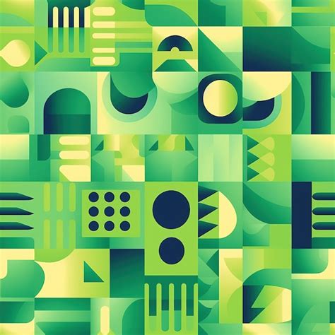 Premium AI Image | Abstract shapes in shades of green