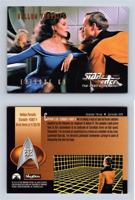 Hollow Pursuits 292 Star Trek Next Generation Season 3 Skybox 1995 Card