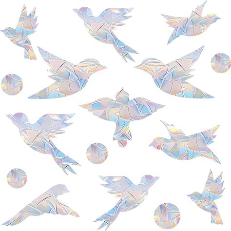 Vikissm 33 Pcs Swift Rainbow Bird Window Stickers To