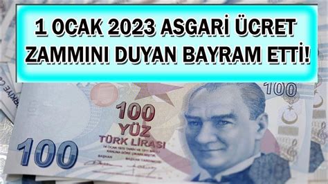 1 Ocak 2023 yeni asgari ücret zammı tek tek hesaplandı Bu rakamları