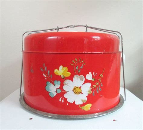 Vintage 1940s Round Tin Cake Holder