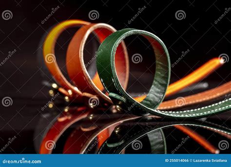 A Group Of Multi Colored Leather Belts Stock Photo Image Of Belt