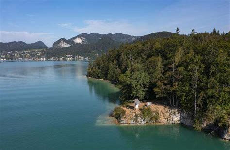 Austria Salzburg Drone Panorama Of Lake Wolfgang And Surrounding