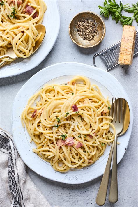 Fettuccine Carbonara Plating