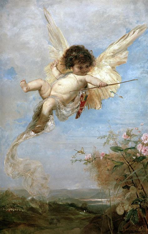 Flying Cupid Painting