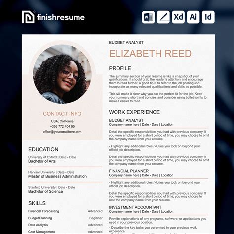 Budget analyst resume template | Finish Resume