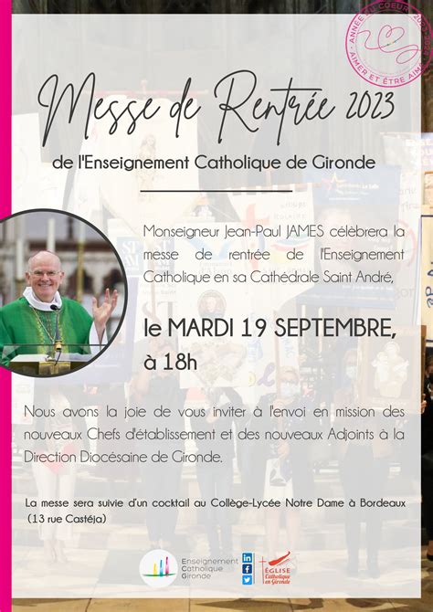 Messe De Rentr E Enseignement Catholique Gironde