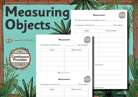 Continuous Provision Maths Measuring Objects Grammarsaurus