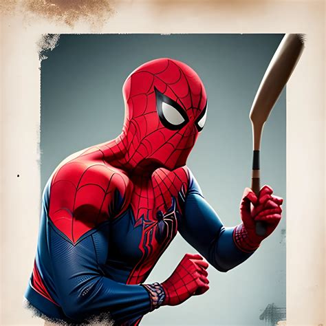 An old-time photo-style portrait capturing Spider-Man in his iconic